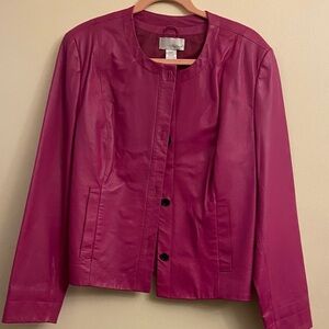 Spiegel 100% leather jacket.  Pink, lined.